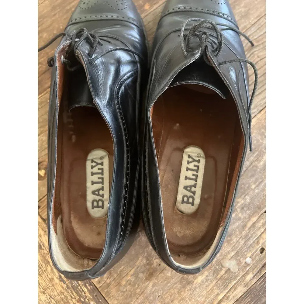 Bally Men’s Black Leather Oxford Dress Shoes Size 8.5 JL